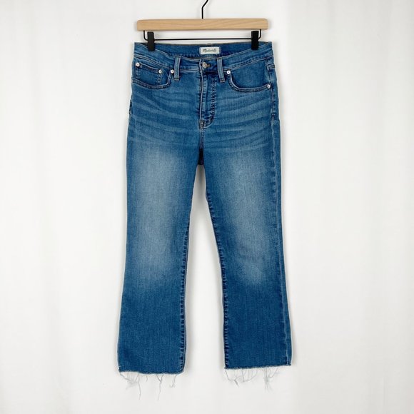 Blogger Favorite Madewell Cali Demi-Boot Jeans Fleetwood Wash Raw-Hem Cropped 28 - Picture 5 of 16